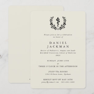 Oyster/Black Asclepius Medical School Graduation Invitation
