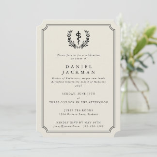 Oyster/Black Asclepius Medical School Graduation Invitation