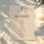 Oyster Coastal Seaside Wedding Ceremony Program<br><div class="desc">This elegant wedding program features your ceremony order on the front and a personalised wedding party listing on the back, including the officiant, parents, and bridal party names. Perfect for formal, coastal, and classic weddings, this program can be customised with your names, date, fonts, and colours to match your invitation...</div>
