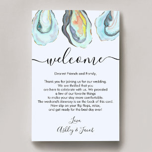 Oyster Coastal Wedding Welcome Letter & Itinerary