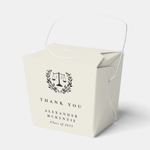 Oyster/Cream JD Law Scales+Laurel Graduation Favour Box