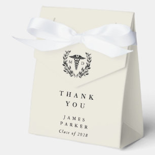 Oyster/Cream MD Doctor+Caduceus Graduation Favour Box