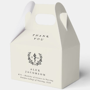 Oyster/Cream Registered Nurse+Asclepius Graduation Favour Box