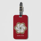 Oyster Flower Luggage Tag - Design C - Red