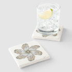 Oyster Flower Marble Coaster - Design A