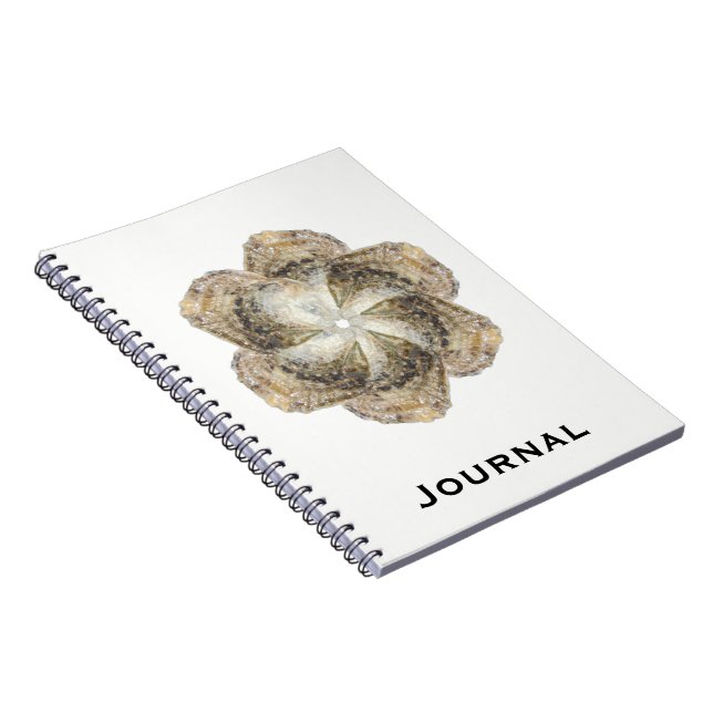Oyster Flower Notebook - Design B White (Right Side)
