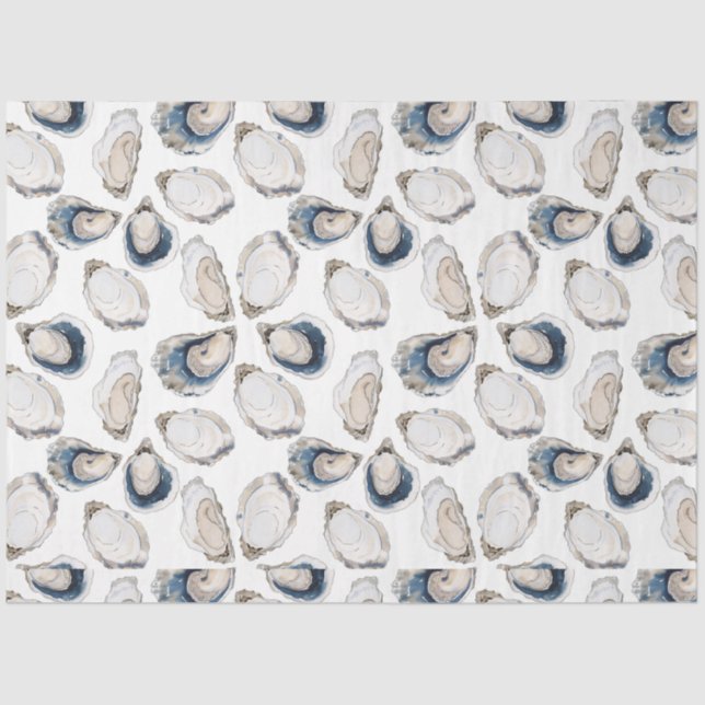 Oyster Half Shell Coastal Tissue Paper (Front)