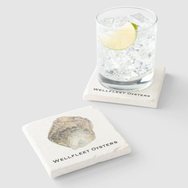 Oyster Marble Coaster - Design B (Side)