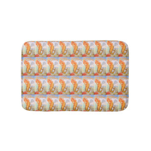 oyster mermaids pattern bath mat