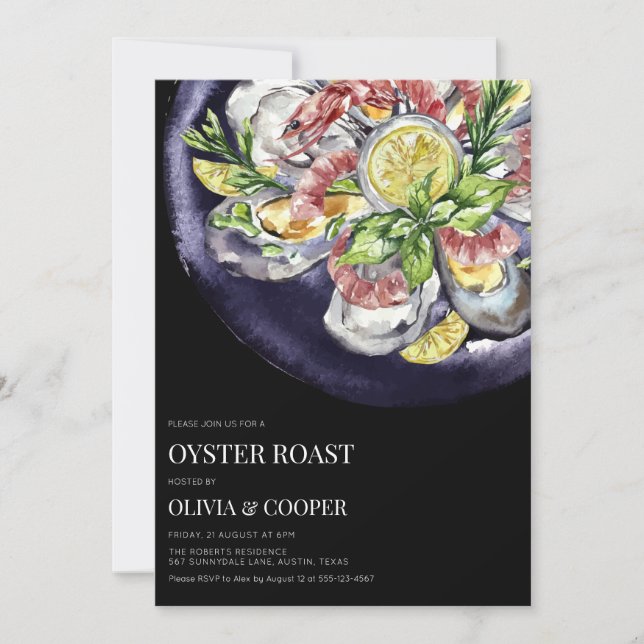 Oyster & Pearl Coastal Party Invitation (Front)
