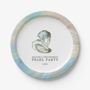 Oyster Pearl Party Dual Oysters White Paper Plate