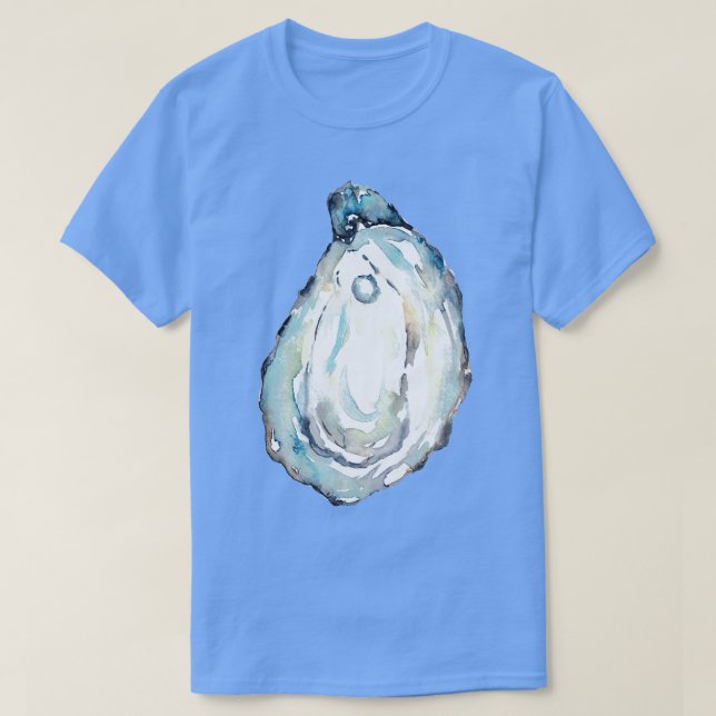 Oyster Pearl Shell Coastal Decor Beach Wall Art T-Shirt (Design Front)