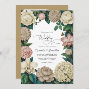 Oyster Pearl, Soft Taupe & Champagne Blush Wedding Invitation