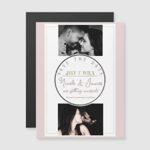 Oyster Pink & Gold Modern Minimal Save the Date