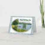 Oyster Pond Scene Son Birthday Card<br><div class="desc">As a child I spent many a summer day drifting across the waters of Oyster Pond.  There was always a multitude of things to see (snapping turtles,  painted turtles,  fish,  birds,  water bugs,  etc.),  and it was a peaceful pastime.</div>