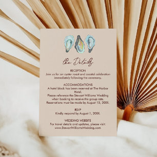 Oyster Roast Coastal Seaside Watercolor Wedding  Enclosure Card