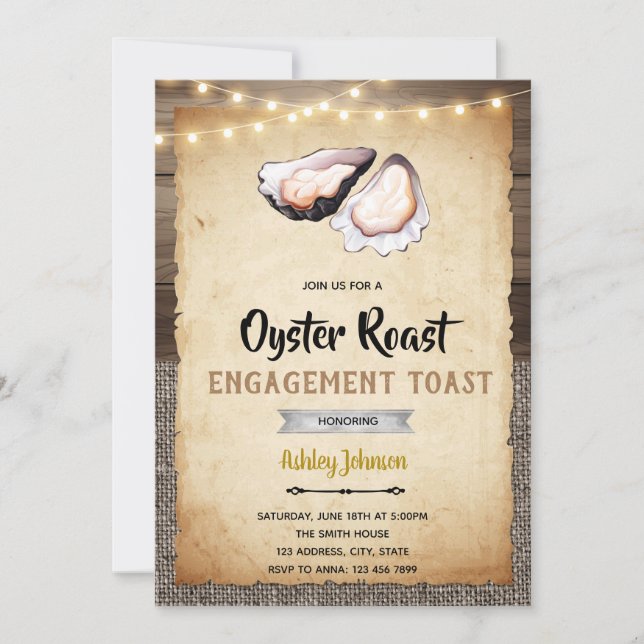 Oyster roast party invitation (Front)