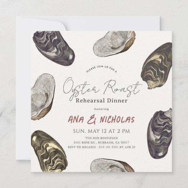 Oyster Roast Rehearsal Dinner Invitation (Front)