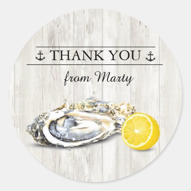 Oyster Roast Seafood Nautical Classic Round Sticker (Front)