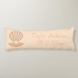 Oyster shell and Pearl Gender Neutral Custom Body Cushion