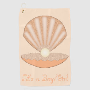 Oyster shell and Pearl Gender Neutral Custom Golf Towel