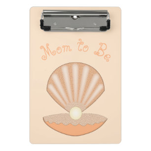 Oyster shell and Pearl Gender Neutral Mum to be Mini Clipboard