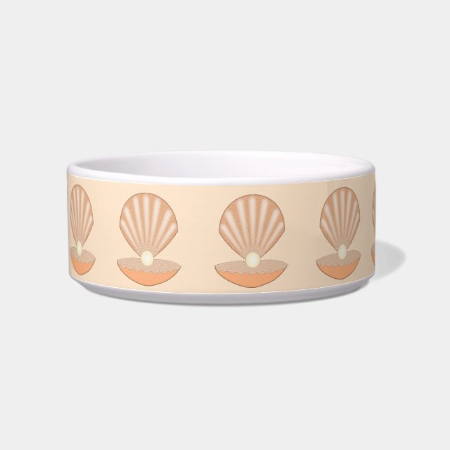 Oyster shell and Pearl Gender Neutral Patterned Bowl (Left)
