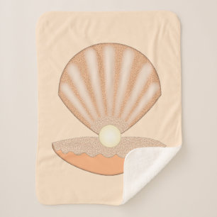 Oyster shell and Pearl Gender Neutral Sherpa Blanket