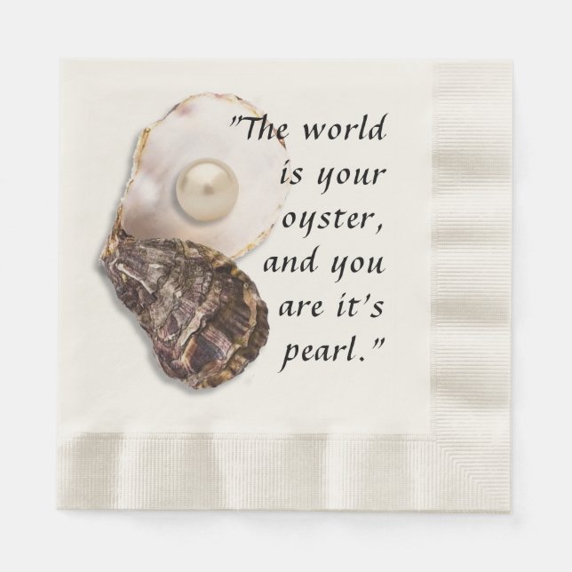 Oyster Shell and Pearl Napkin (Front)