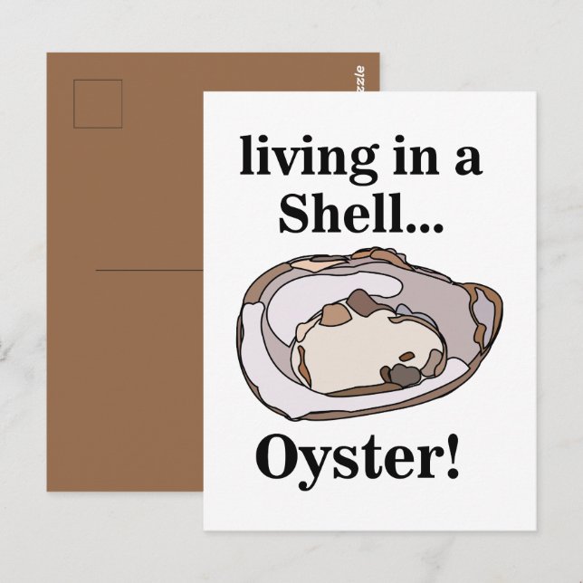 Oyster Shell Funny Postcard (Front/Back)