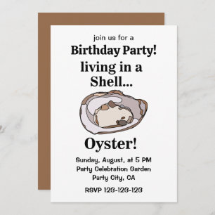 Oyster Shell Funny Summer Birthday Party Invitation