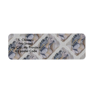 OYSTER SHELL WITH PEARL Return Address Label