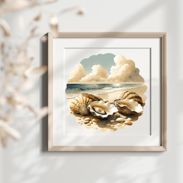 Oyster Shells on a Sandy Beach Poster (Creator Uploaded)