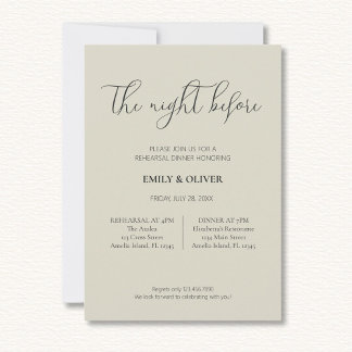 Oyster Shells Wedding Rehearsal Invitation 