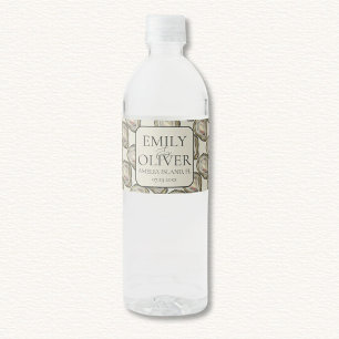Oyster Shells Wedding Water Bottle Label