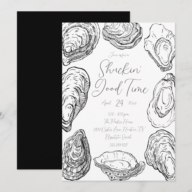 Oyster Shucking Party Invitation (Front/Back)