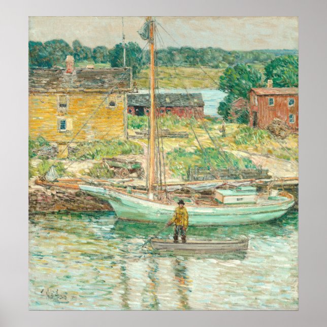 Oyster Sloop - Childe Hassam Fine Art Poster (Front)
