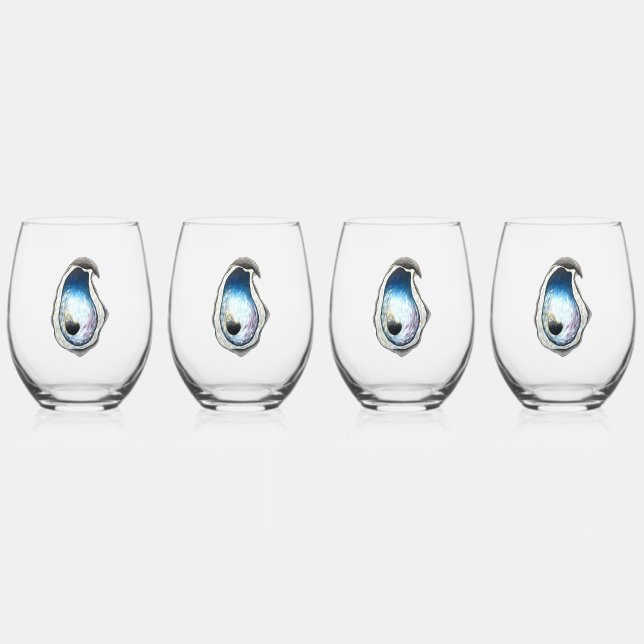 Oyster Stemless Wine Glass - 4 set (Front)