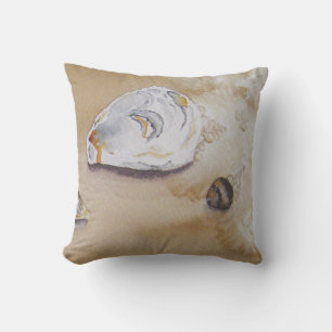 Oyster watercolor cushion