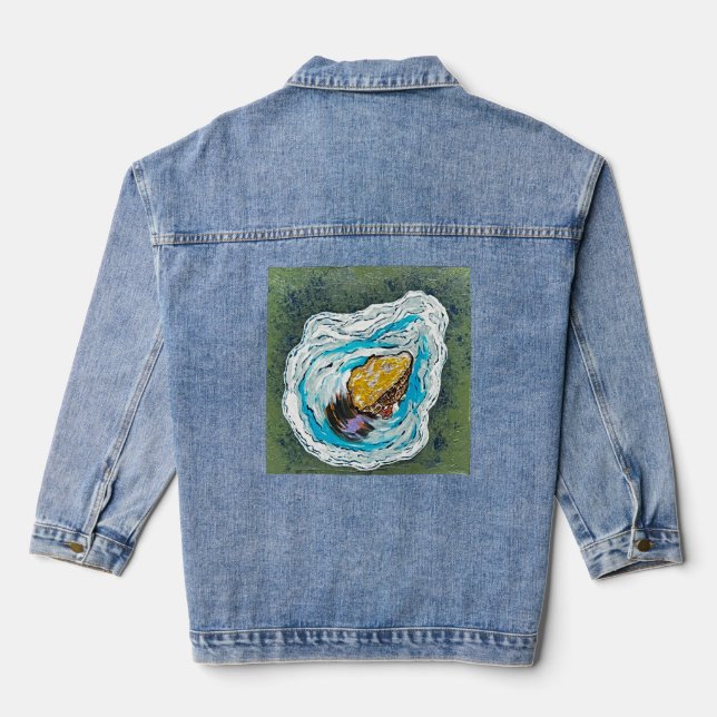 Oyster with Pea Crab Jeans Jacket (Back)