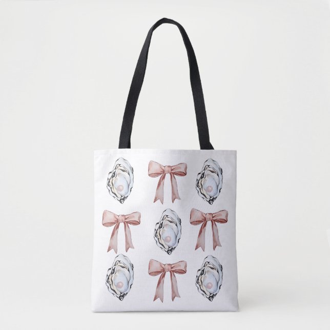 Oysters and Bows Tote Bag (Front)