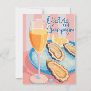 Oysters and Champagne Elegant Postcard