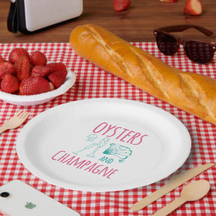 Oysters and Champagne Paper Plate