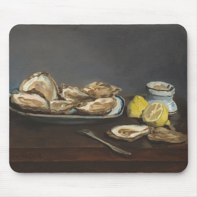Oysters (by Edouard Manet) Mouse Pad (Front)