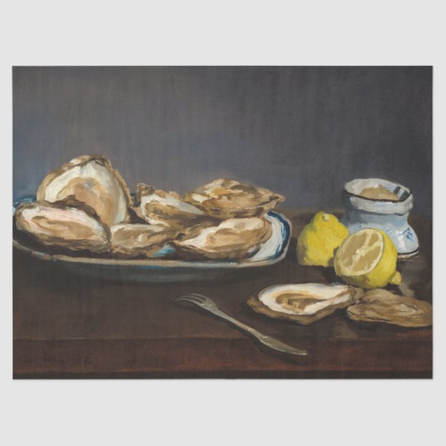 Oysters by Edouard Manet Tissue Paper (Front)