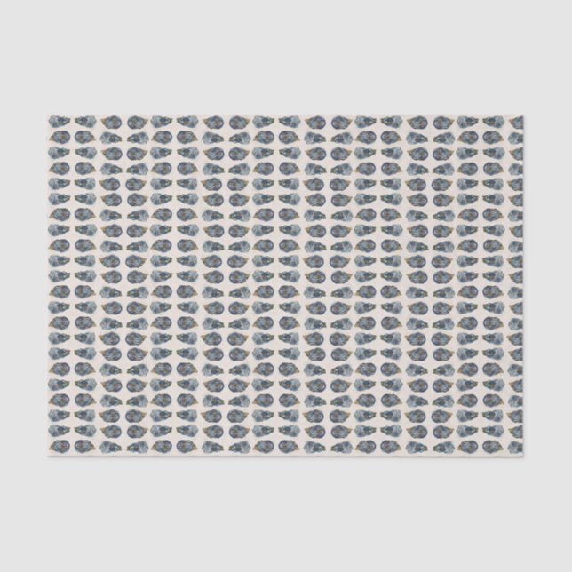 Oysters on the half shell tissue paper  (Front)