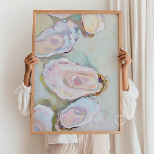 Oysters Painting Wall Print Pastel