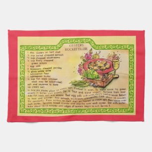 Oysters Rockefeller Recipe Tea Towel