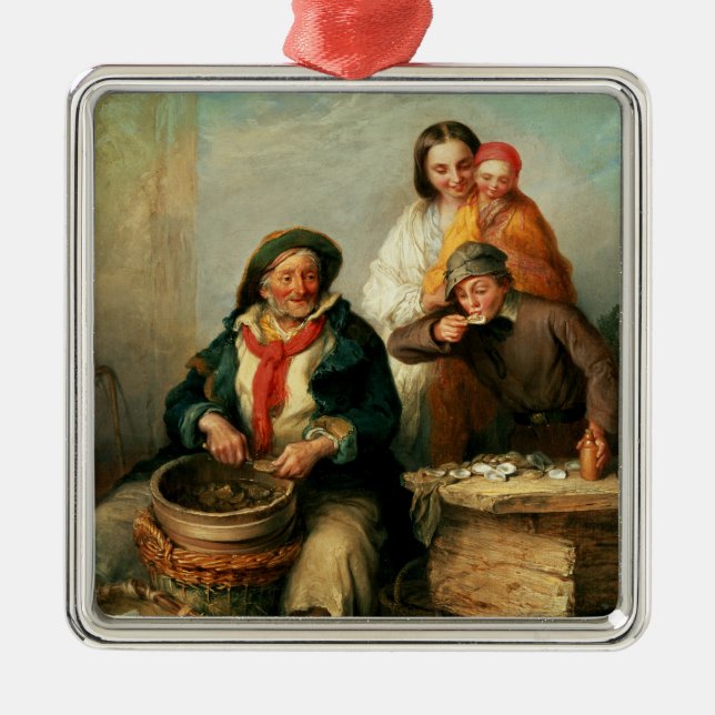 Oysters, Young Sir? Metal Tree Decoration (Front)