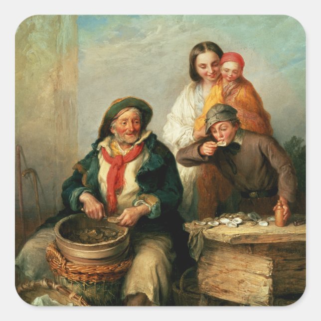 Oysters, Young Sir? Square Sticker (Front)